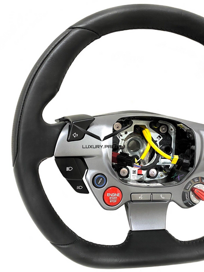 Ferrari F8 Leather Steering Wheel Black